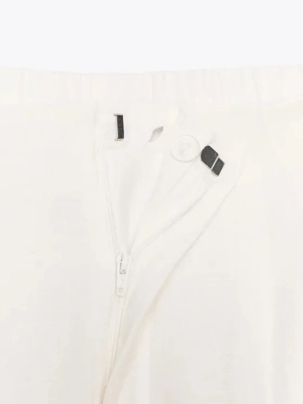 ZARA Cotton Linen White Wide Leg Eyelet Embroidered Trousers. White. NWT XS